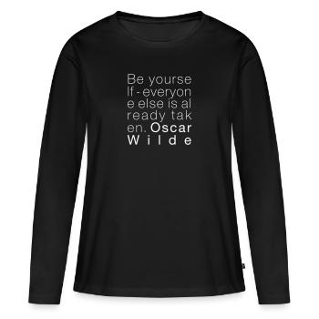 Oscar Wilde - Women's Premium Organic Long Sleeve Shirt - black - Front - Julia (174cm)