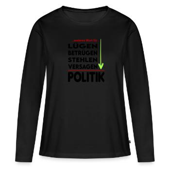 Politik Versager Lügner Betrüger FDP SPD Grüne - Frauen Premium Bio Langarmshirt - Schwarz - Vorne - Julia (174cm)