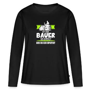 Ist der Bauer ruiniert Demostration Protest - Frauen Premium Bio Langarmshirt - Schwarz - Vorne - Julia (174cm)