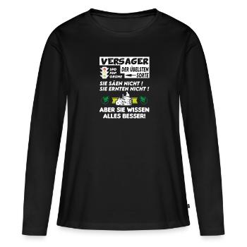 Bauern Proteste Politik Versagen Ampel - Frauen Premium Bio Langarmshirt - Schwarz - Vorne - Julia (174cm)