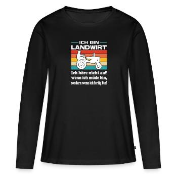 Bauern Protest Landwirt Schnauze voll - Frauen Premium Bio Langarmshirt - Schwarz - Vorne - Julia (174cm)