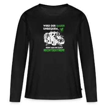 Bauern Proteste Demostration Politik Rechtsextrem - Frauen Premium Bio Langarmshirt - Schwarz - Vorne - Julia (174cm)