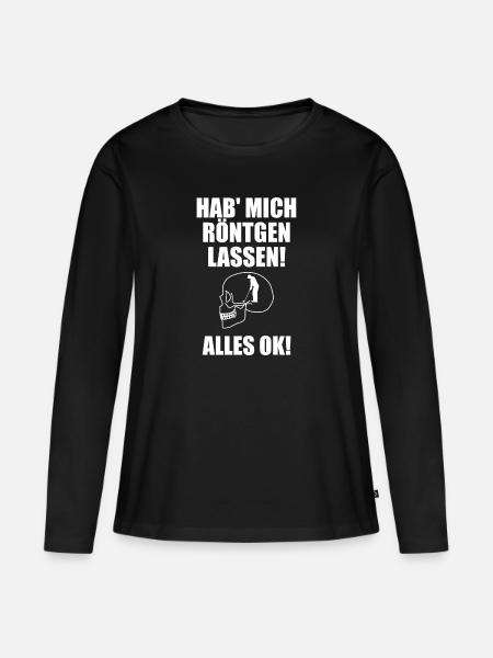 Hab mich röntgen lassen alles Ok Golf - Frauen Premium Bio Langarmshirt - Schwarz