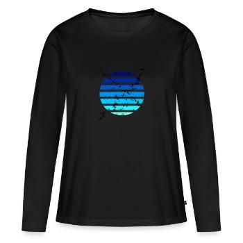 Rond dégradé N°2 - T-shirt manches longues Premium bio Femme - noir - Devant - Julia (174cm)