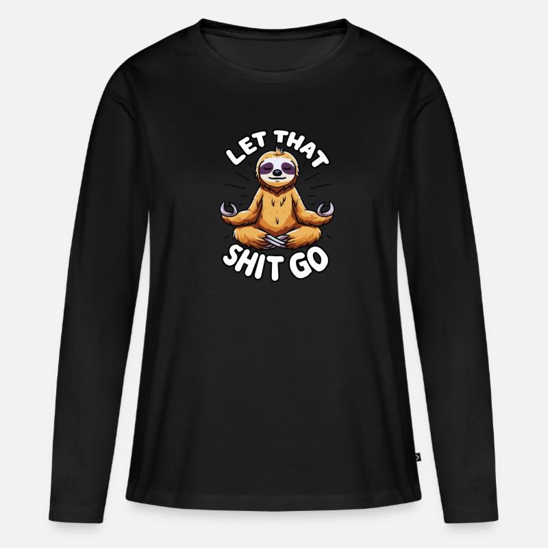 Lass den Scheiß los - Frauen Premium Bio Langarmshirt - Schwarz
