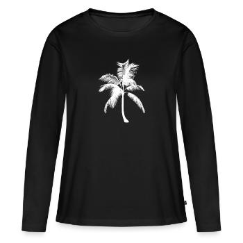Palmier palmier - T-shirt manches longues Premium bio Femme - noir - Devant - Julia (174cm)