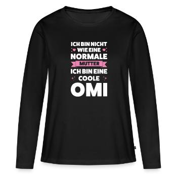 Oma Großmutter Großmütter Geschenk - Frauen Premium Bio Langarmshirt - Schwarz - Vorne - Julia (174cm)