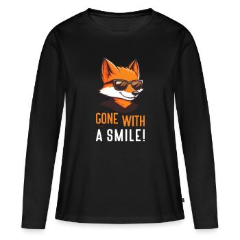 Disparu avec le sourire ! -Graduation - T-shirt manches longues Premium bio Femme - noir - Devant - Julia (174cm)