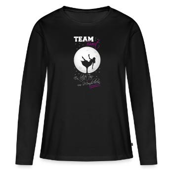 Team braut JGA Letzter Tanz im Mondschein Rosa - Frauen Premium Bio Langarmshirt - Schwarz - Vorne - Julia (174cm)