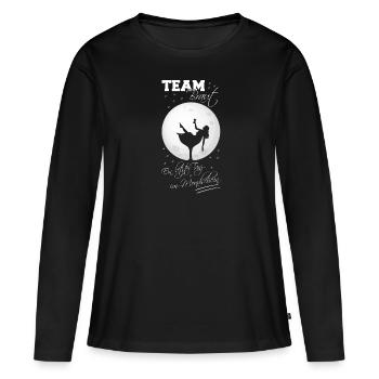 Team braut JGA Letzter Tanz im Mondschein - Frauen Premium Bio Langarmshirt - Schwarz - Vorne - Julia (174cm)