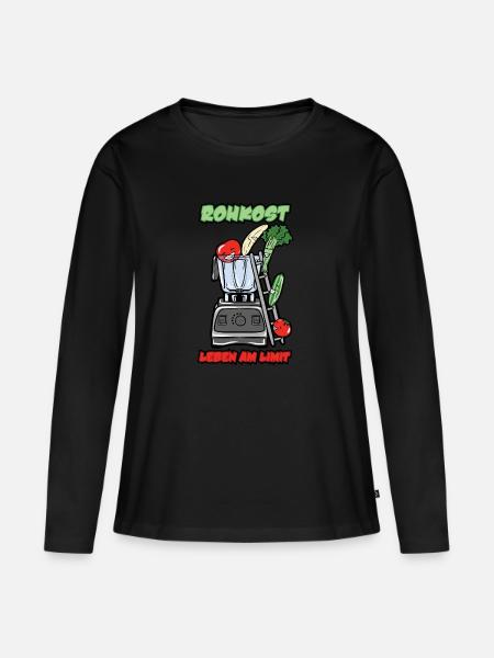 ROHKOST LEBEN AM LIMIT - Frauen Premium Bio Langarmshirt - Schwarz