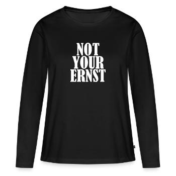 Not Your Ernst weiss - T-shirt manches longues Premium bio Femme - noir - Devant - Julia (174cm)