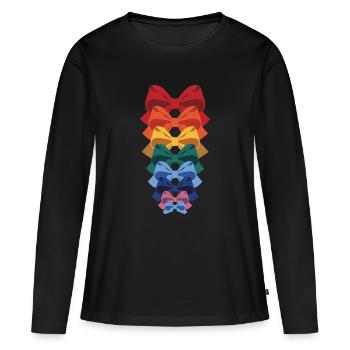 Arc-en-ciel colorés Diversité - T-shirt manches longues Premium bio Femme - noir - Devant - Julia (174cm)
