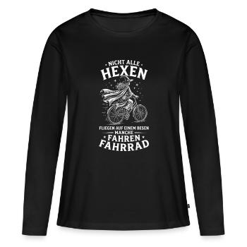 Nicht alle hexen fliegen auf einem Besen Manche - Frauen Premium Bio Langarmshirt - Schwarz - Vorne - Julia (174cm)