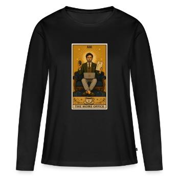 Home Office | Tarot au bureau à distance - T-shirt manches longues Premium bio Femme - noir - Devant - Julia (174cm)