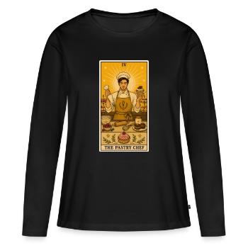 Confiseur | Pâtisserie Tarot pâtisserie - T-shirt manches longues Premium bio Femme - noir - Devant - Julia (174cm)