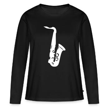 Musicien cadeau de musique de saxophone - T-shirt manches longues Premium bio Femme - noir - Devant - Julia (174cm)