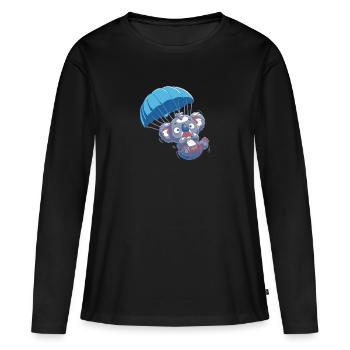 Koala effrayé - T-shirt manches longues Premium bio Femme - noir - Devant - Julia (174cm)