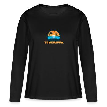 Tenerife Coucher de soleil - T-shirt manches longues Premium bio Femme - noir - Devant - Julia (174cm)
