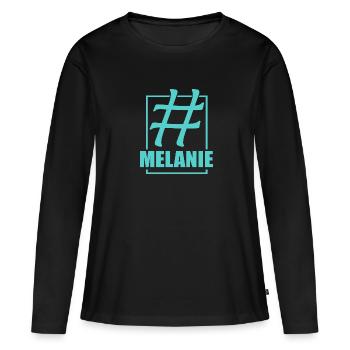 Media Melanie - Frauen Premium Bio Langarmshirt - Schwarz - Vorne - Julia (174cm)