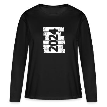 Eltern 2024 - Frauen Premium Bio Langarmshirt - Schwarz - Vorne - Julia (174cm)