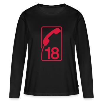 18 pompiers - T-shirt manches longues Premium bio Femme - noir - Devant - Julia (174cm)