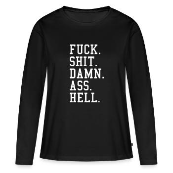 Fuck Shit Damn - T-shirt manches longues Premium bio Femme - noir - Devant - Julia (174cm)