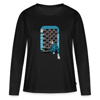 Ronin - T-shirt manches longues Premium bio Femme - noir - Devant - Julia (174cm)