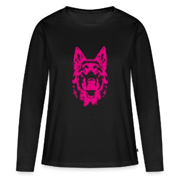 Berger allemand Chien de race chien chiens de sport - T-shirt manches longues Premium bio Femme - noir - Devant - Julia (174cm)