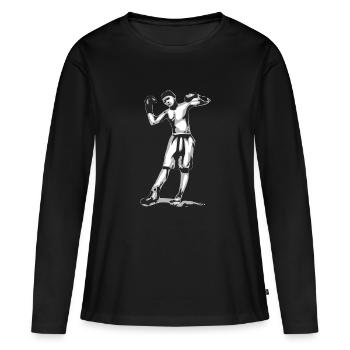 Ali le boxeur - T-shirt manches longues Premium bio Femme - noir - Devant - Julia (174cm)