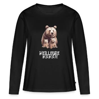 Meilleure maman - T-shirt manches longues Premium bio Femme - noir - Devant - Julia (174cm)