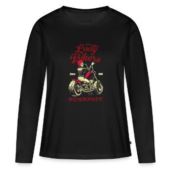 Ruhrpott Ladybiker - Frauen Premium Bio Langarmshirt - Schwarz - Vorne - Julia (174cm)