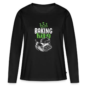 Roi de la cuisson - T-shirt manches longues Premium bio Femme - noir - Devant - Julia (174cm)