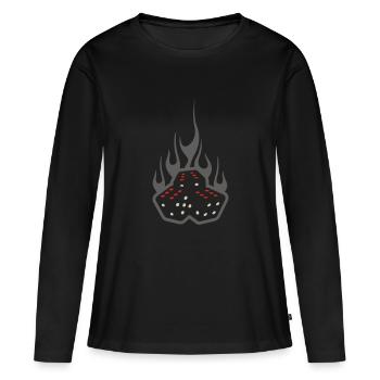 dice 666 - T-shirt manches longues Premium bio Femme - noir - Devant - Julia (174cm)