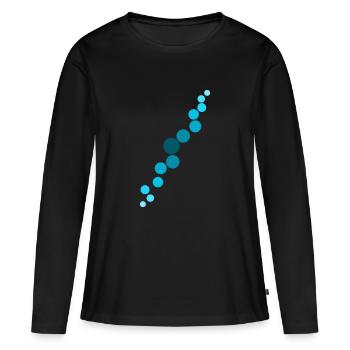 Bulles bleues - T-shirt manches longues Premium bio Femme - noir - Devant - Julia (174cm)