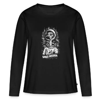 Mission spatiale - T-shirt manches longues Premium bio Femme - noir - Devant - Julia (174cm)
