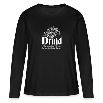 Pen and paper druide - Frauen Premium Bio Langarmshirt - Schwarz - Vorne - Julia (174cm)