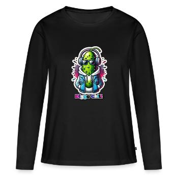 Digga Chill - T-shirt manches longues Premium bio Femme - noir - Devant - Julia (174cm)