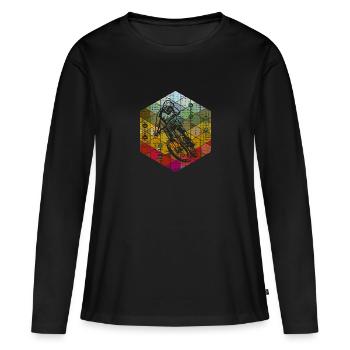 hexagone de coureur de descente - T-shirt manches longues Premium bio Femme - noir - Devant - Julia (174cm)