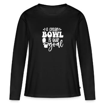 Toilette toilette dicton - T-shirt manches longues Premium bio Femme - noir - Devant - Julia (174cm)