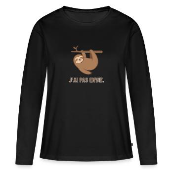 J’ai pas envie - T-shirt manches longues Premium bio Femme - noir - Devant - Julia (174cm)