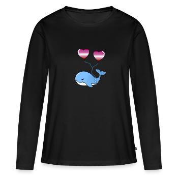 Wal Herzballon Lesbian - T-shirt manches longues Premium bio Femme - noir - Devant - Julia (174cm)