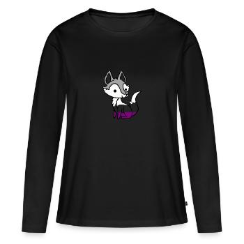 Renard asexuel Ace Pride - T-shirt manches longues Premium bio Femme - noir - Devant - Julia (174cm)