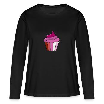 Cadeau lesbien Cupcake Lesbien - T-shirt manches longues Premium bio Femme - noir - Devant - Julia (174cm)