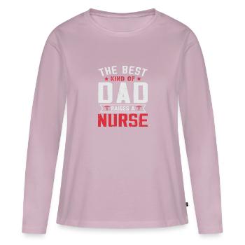 Die beste Art von Vater erzieht eine Krankenschwester - Frauen Premium Bio Langarmshirt - Altrosa - Vorne - Julia (174cm)