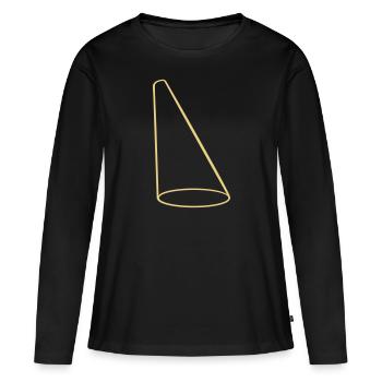 Scheinwerfer Lichtkegel Bühne Design - Frauen Premium Bio Langarmshirt - Schwarz - Vorne - Julia (174cm)