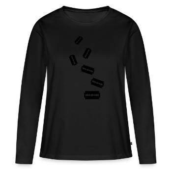 Razor Blade Icon Icon - Women's Premium Organic Long Sleeve Shirt - black - Front - Julia (174cm)