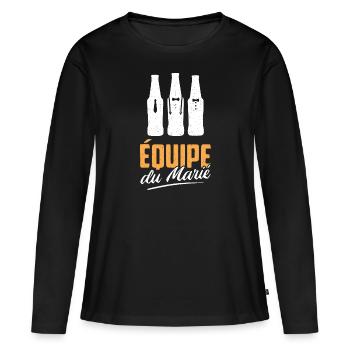 Homme Équipe du Marié EVG - T-shirt manches longues Premium bio Femme - noir - Devant - Julia (174cm)