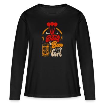 I'm a Darts Beer kinda Girl - Women's Premium Organic Long Sleeve Shirt - black - Front - Julia (174cm)