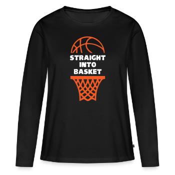 Directement dans le basket-ball - T-shirt manches longues Premium bio Femme - noir - Devant - Julia (174cm)